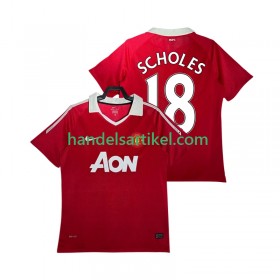 Manchester United SCHOLES 18 2010 2011 Retro Heim Trikotsatz Kurzarm